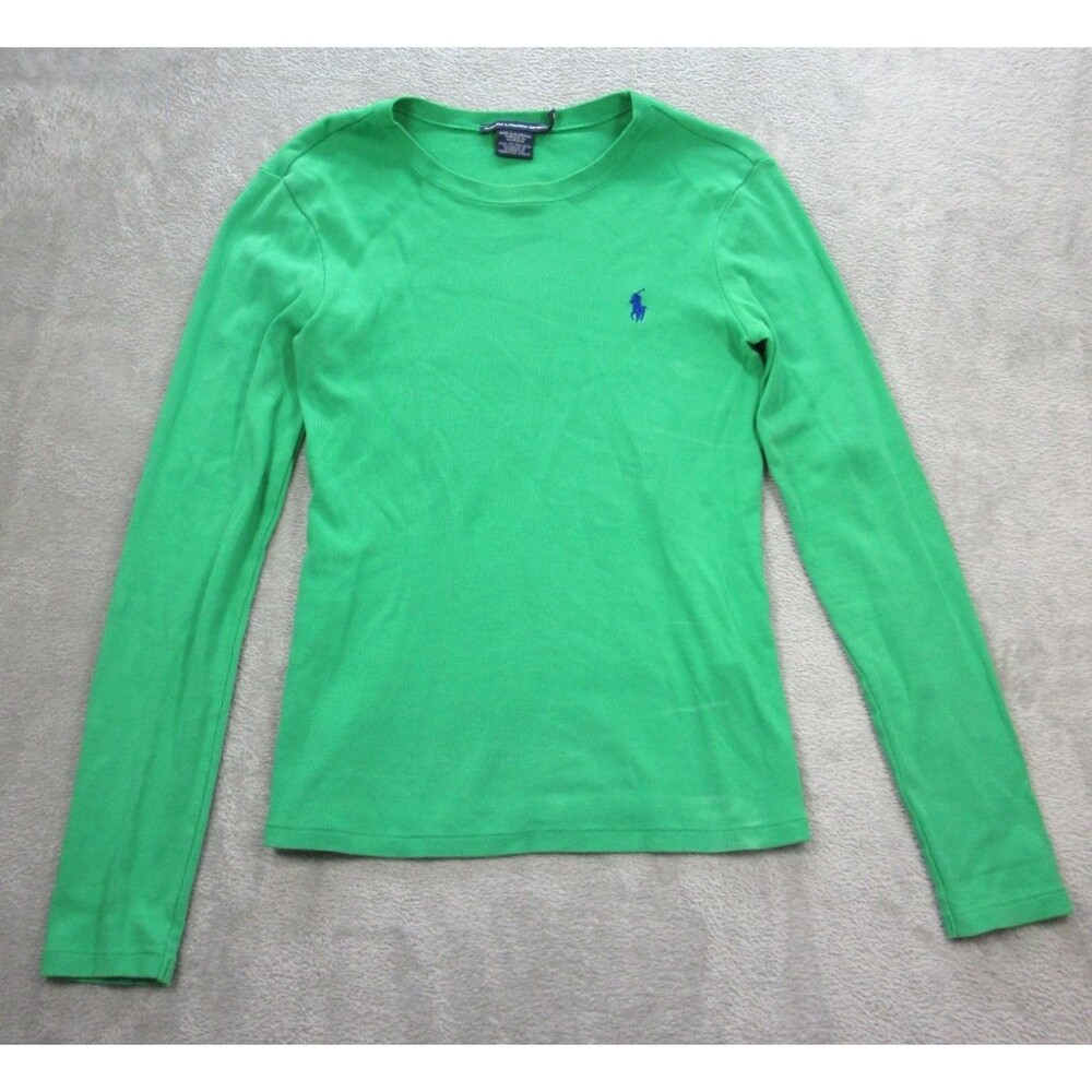 Ralph Lauren Sport Womens M (Fits Small) Long Sleeve Cotton Green Pullover